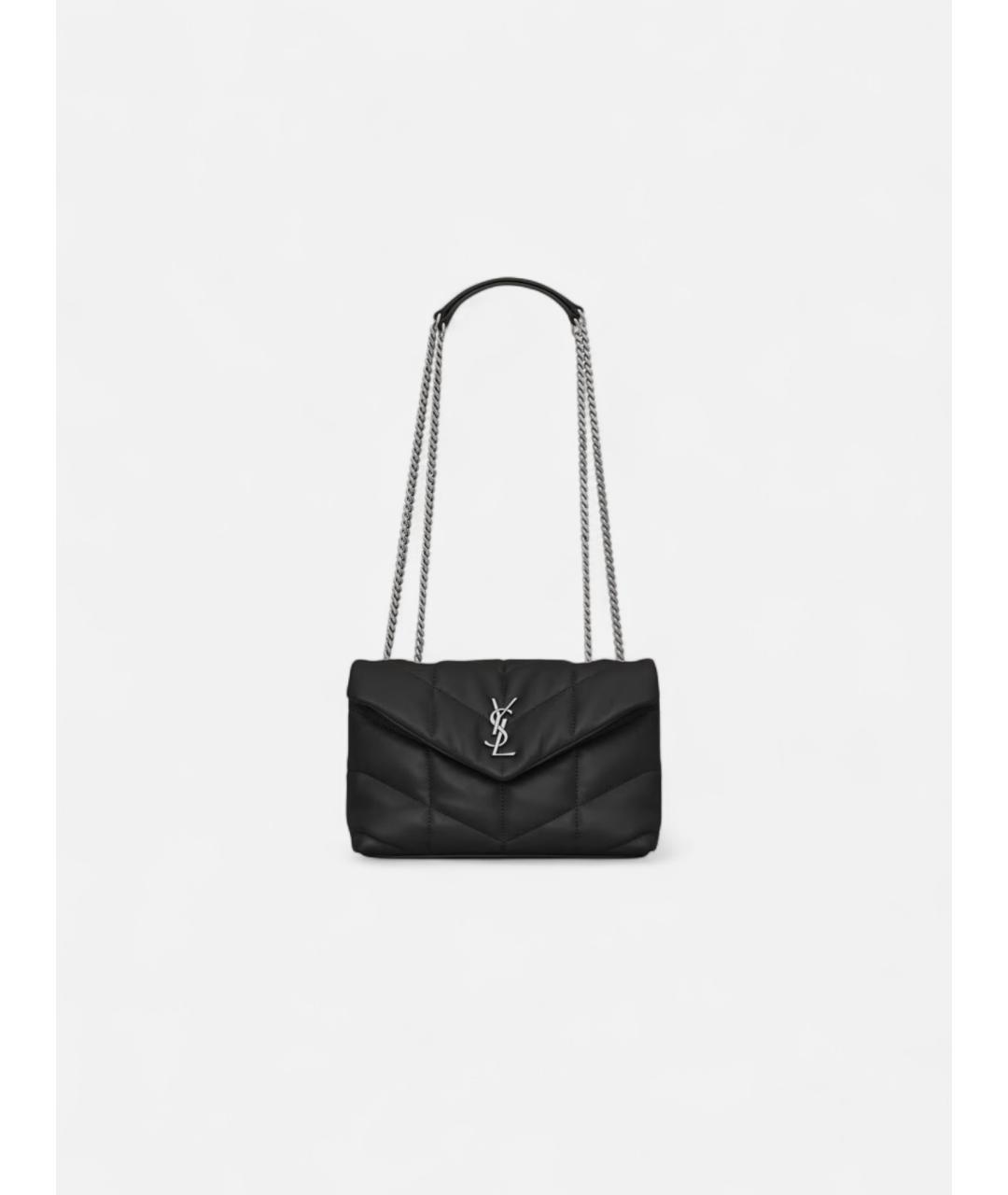 SAINT LAURENT Черная кожаная сумка через плечо, фото 4