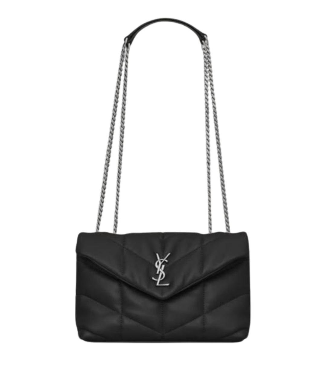 SAINT LAURENT Черная кожаная сумка через плечо, фото 1