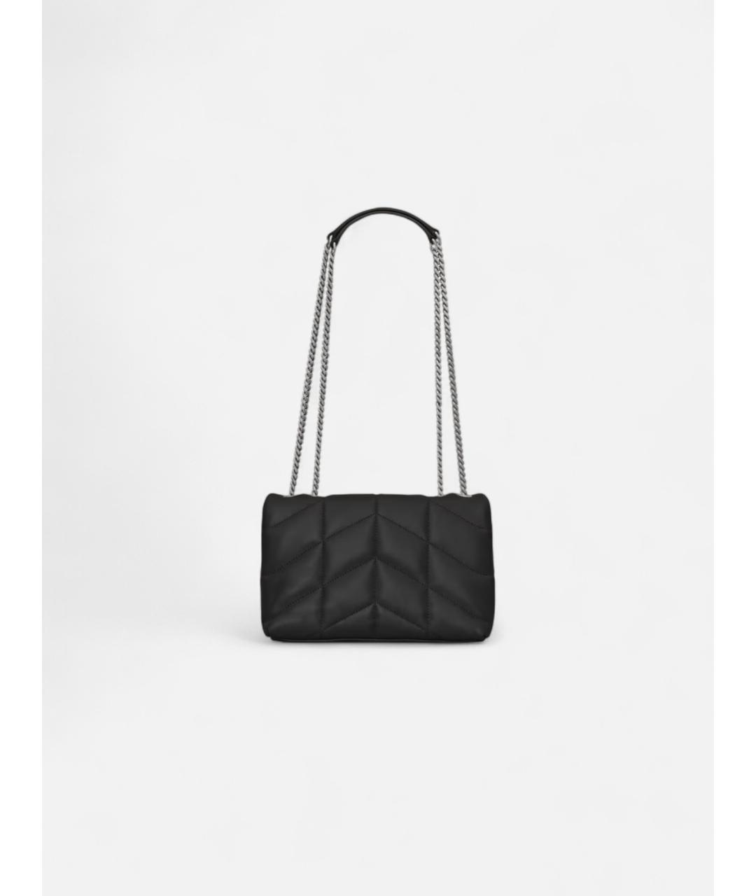 SAINT LAURENT Черная кожаная сумка через плечо, фото 3