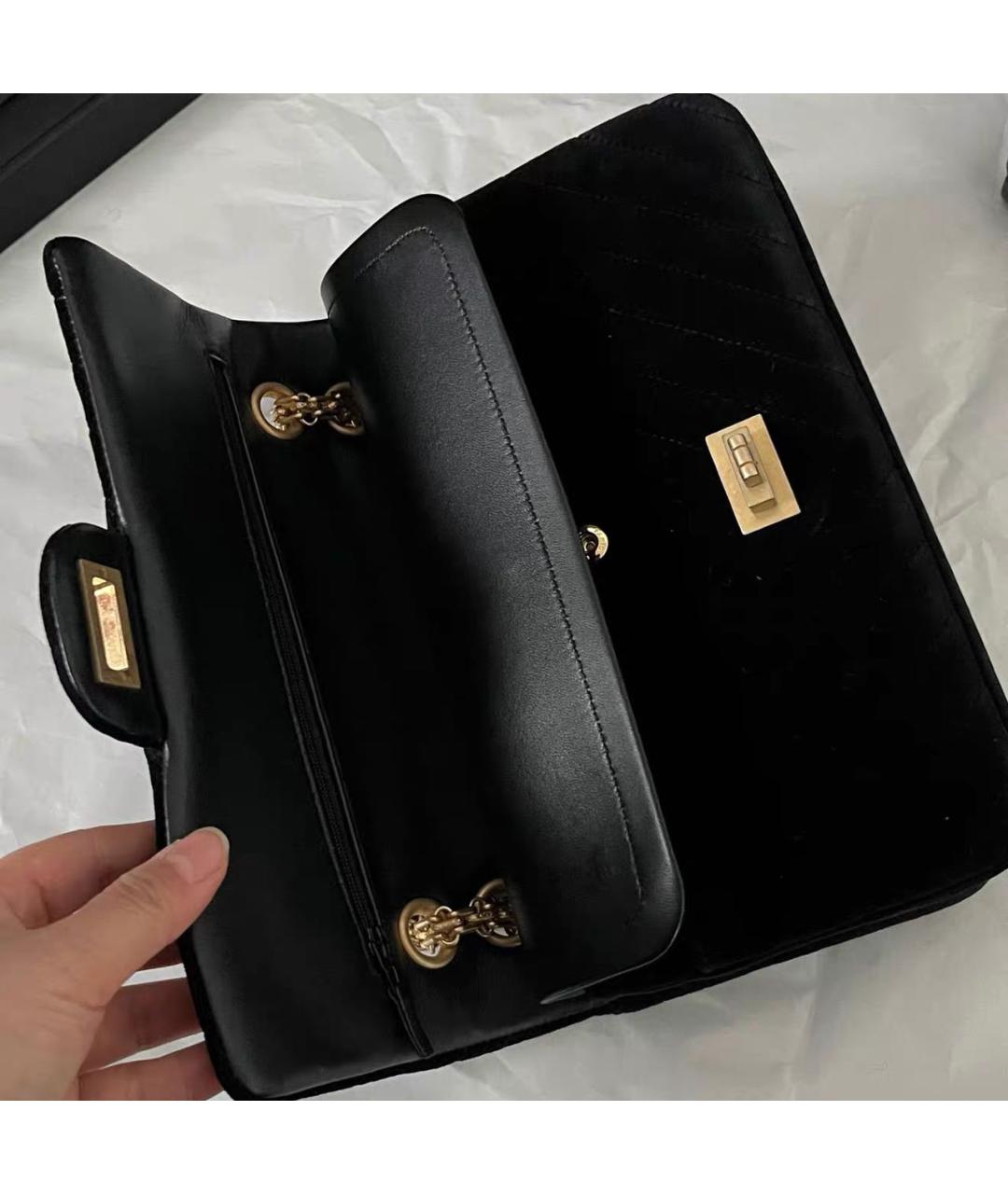 CHANEL Черная кожаная сумка через плечо, фото 6