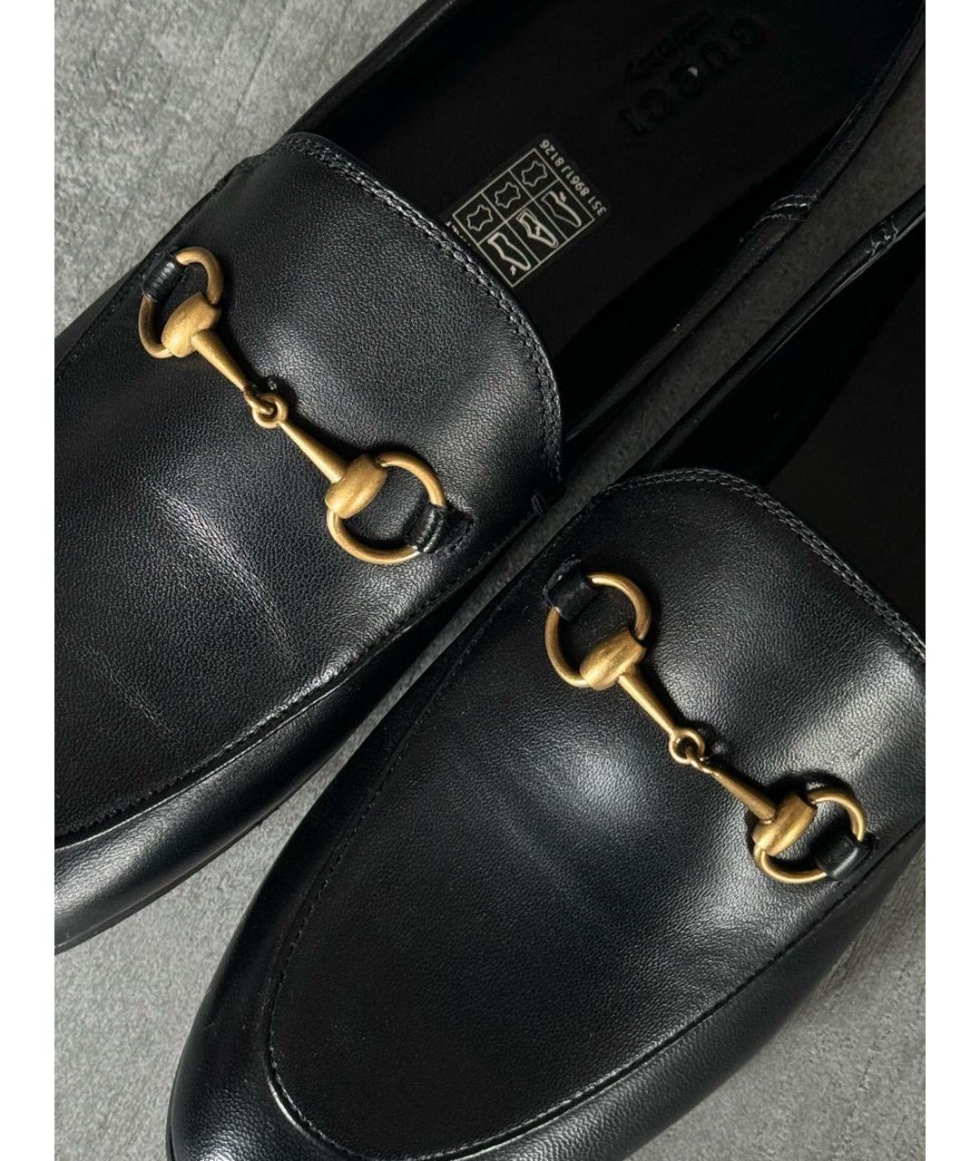 GUCCI Черные кожаные лоферы, фото 6