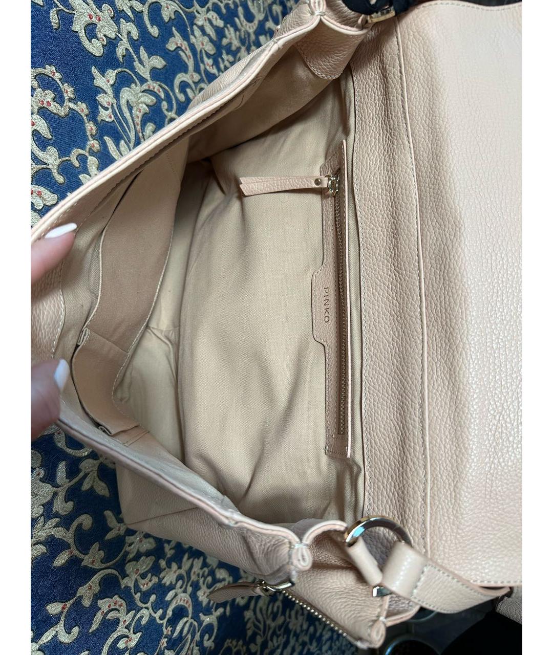 PINKO Розовая кожаная сумка через плечо, фото 4