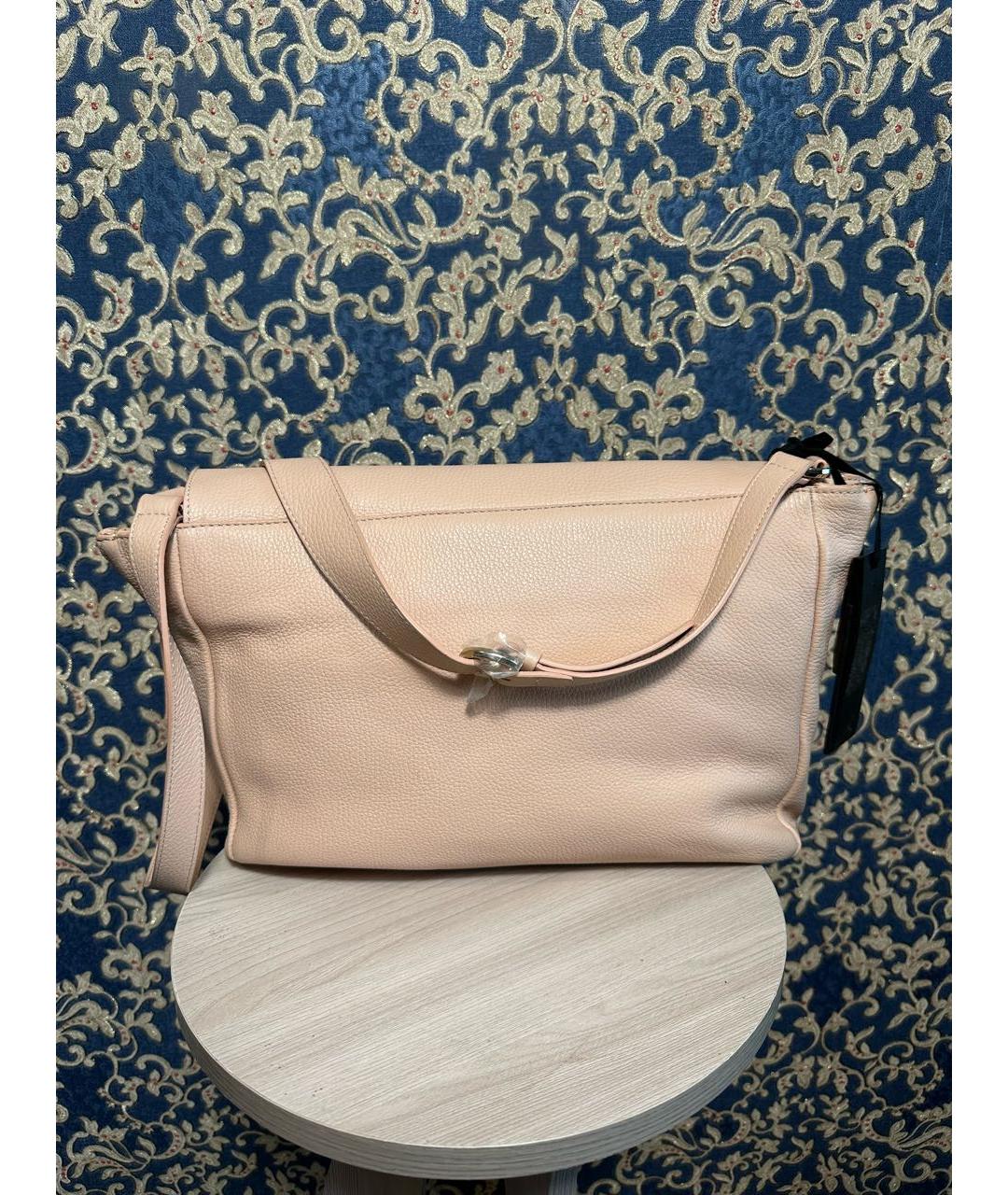 PINKO Розовая кожаная сумка через плечо, фото 3