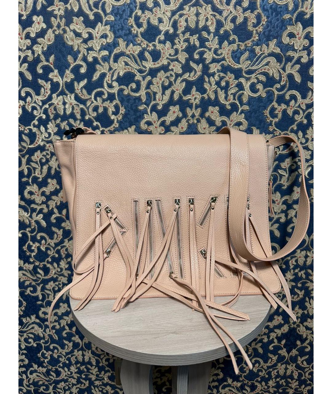 PINKO Розовая кожаная сумка через плечо, фото 9