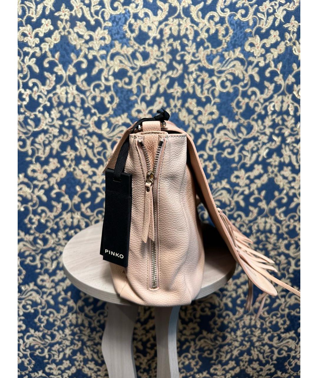PINKO Розовая кожаная сумка через плечо, фото 2