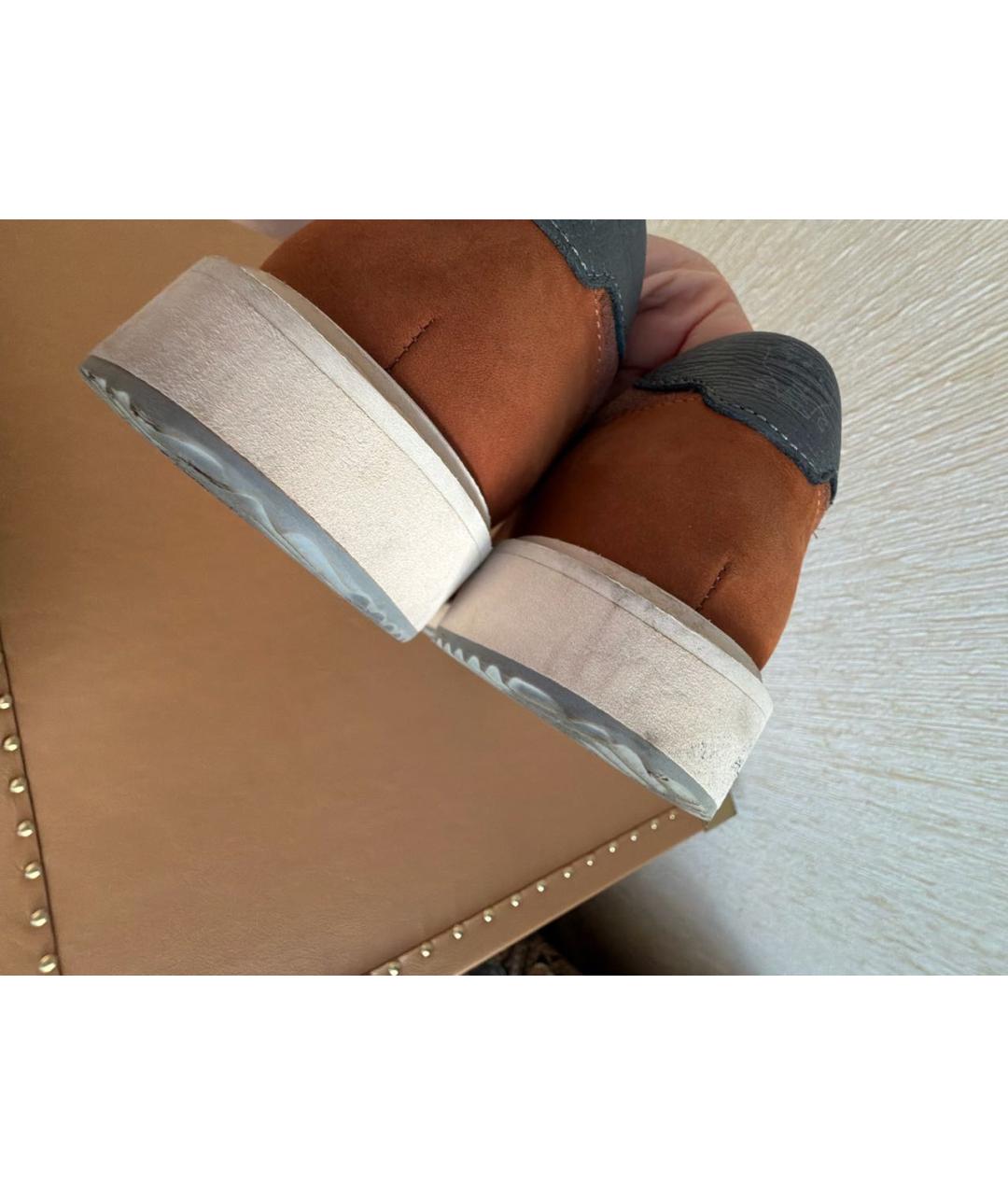 BRUNELLO CUCINELLI Горчичные замшевые низкие кроссовки / кеды, фото 6