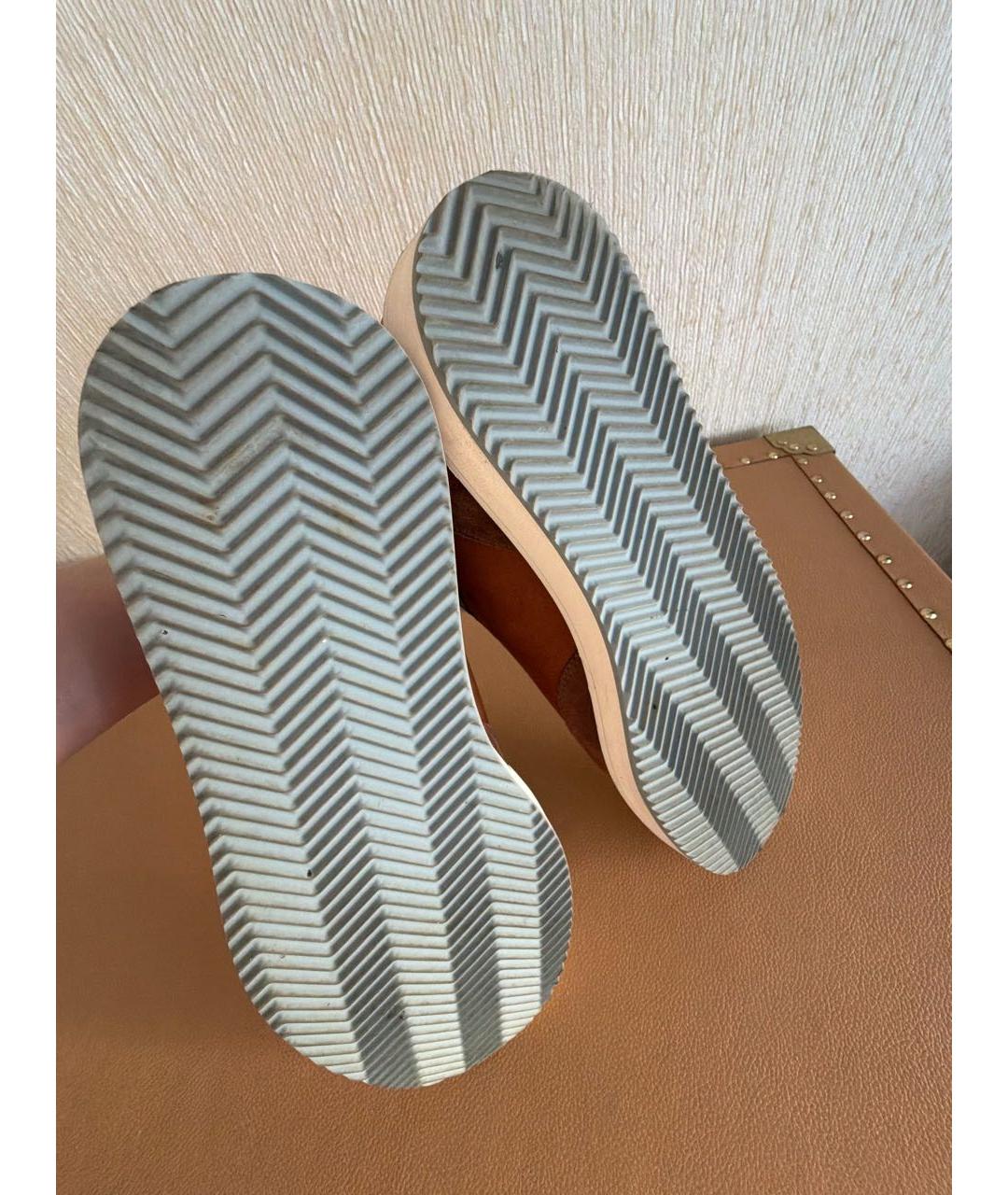 BRUNELLO CUCINELLI Горчичные замшевые низкие кроссовки / кеды, фото 7