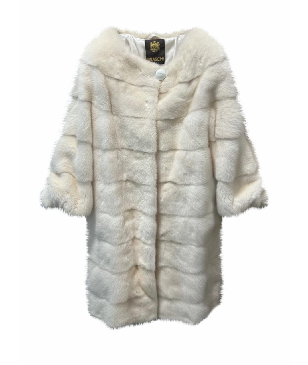 BRASCHI Бежевая меховая шуба, фото 1