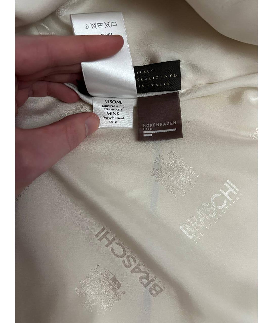 BRASCHI Бежевая меховая шуба, фото 5