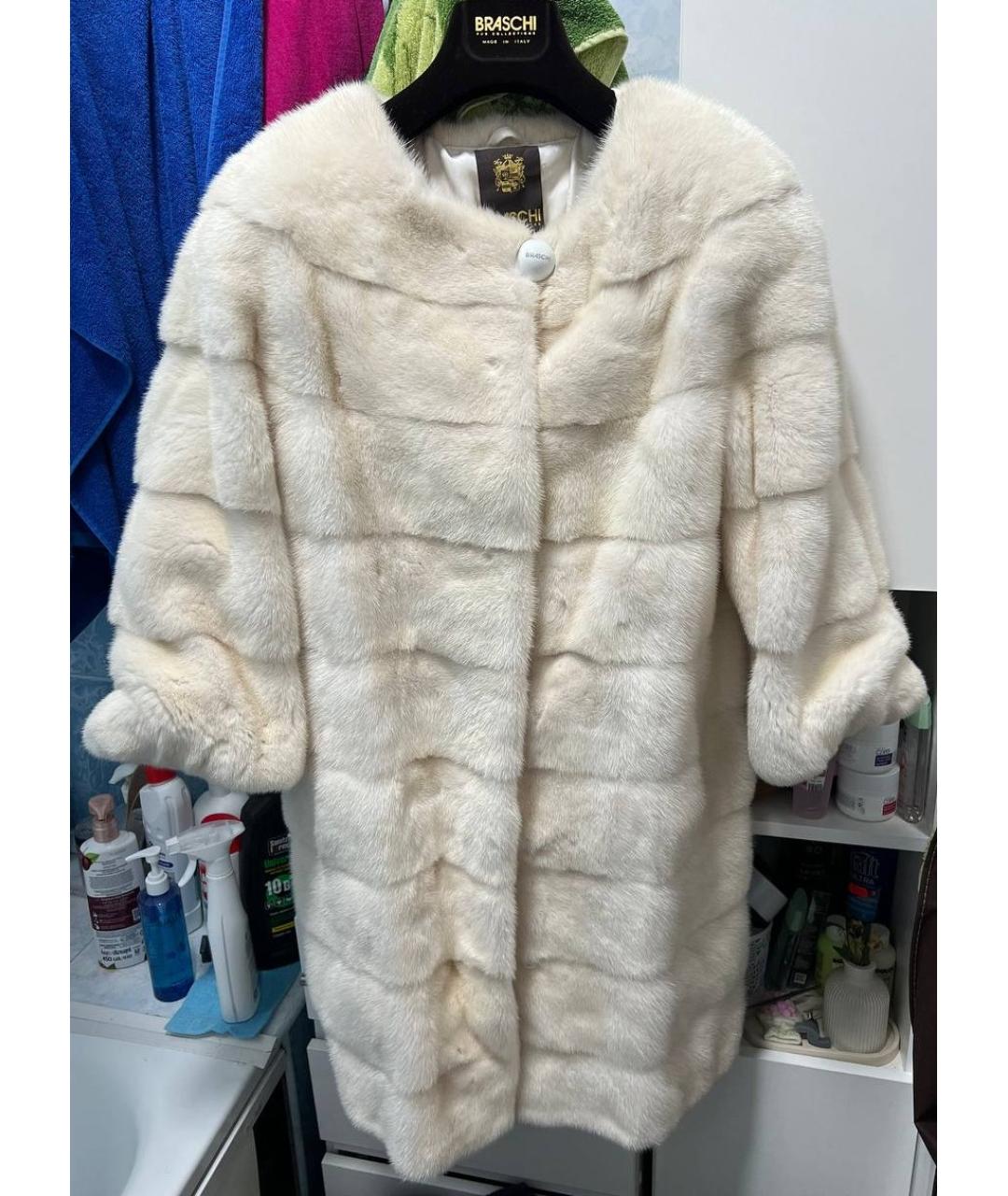 BRASCHI Бежевая меховая шуба, фото 7