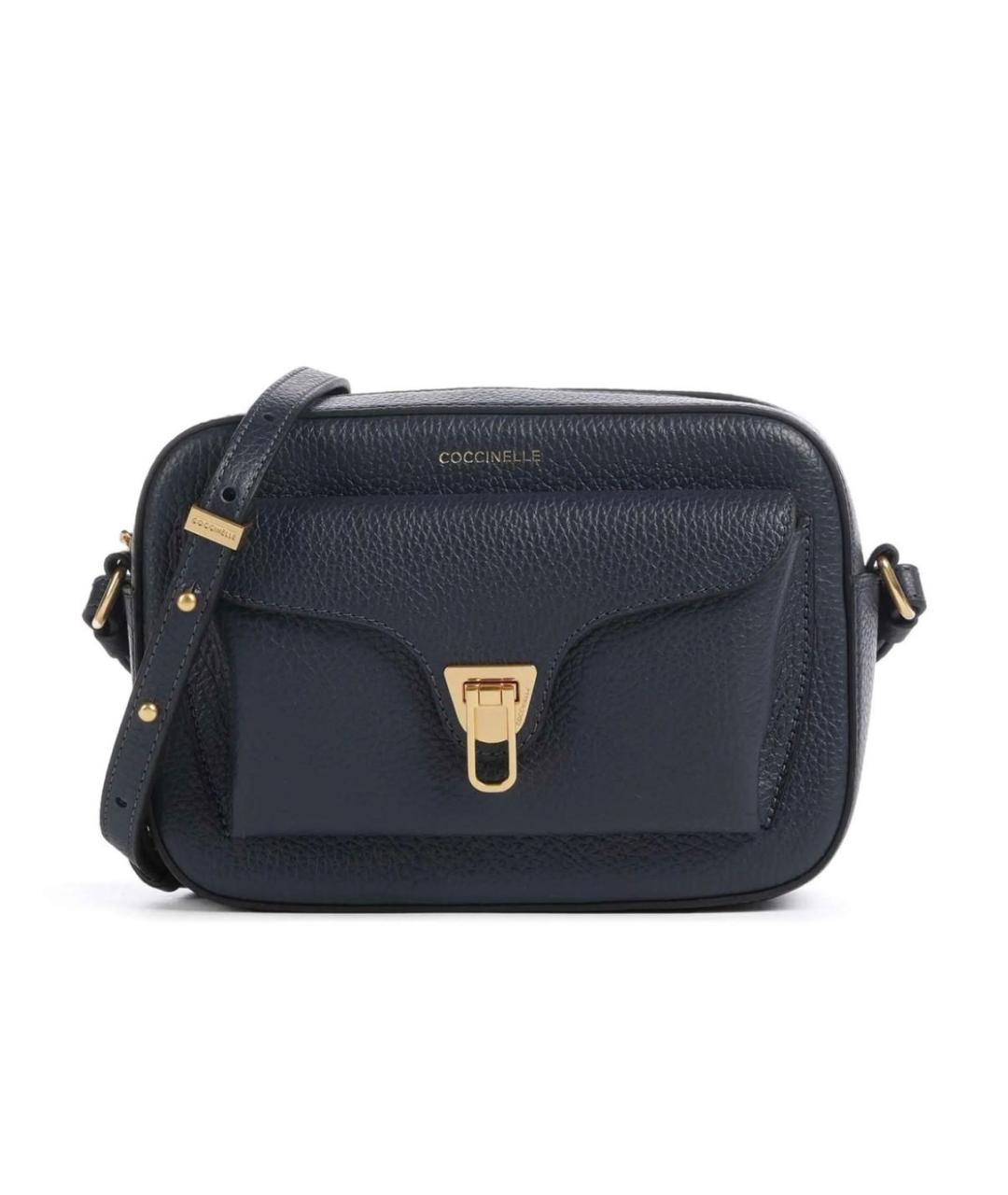 COCCINELLE Темно-синяя кожаная сумка через плечо, фото 1