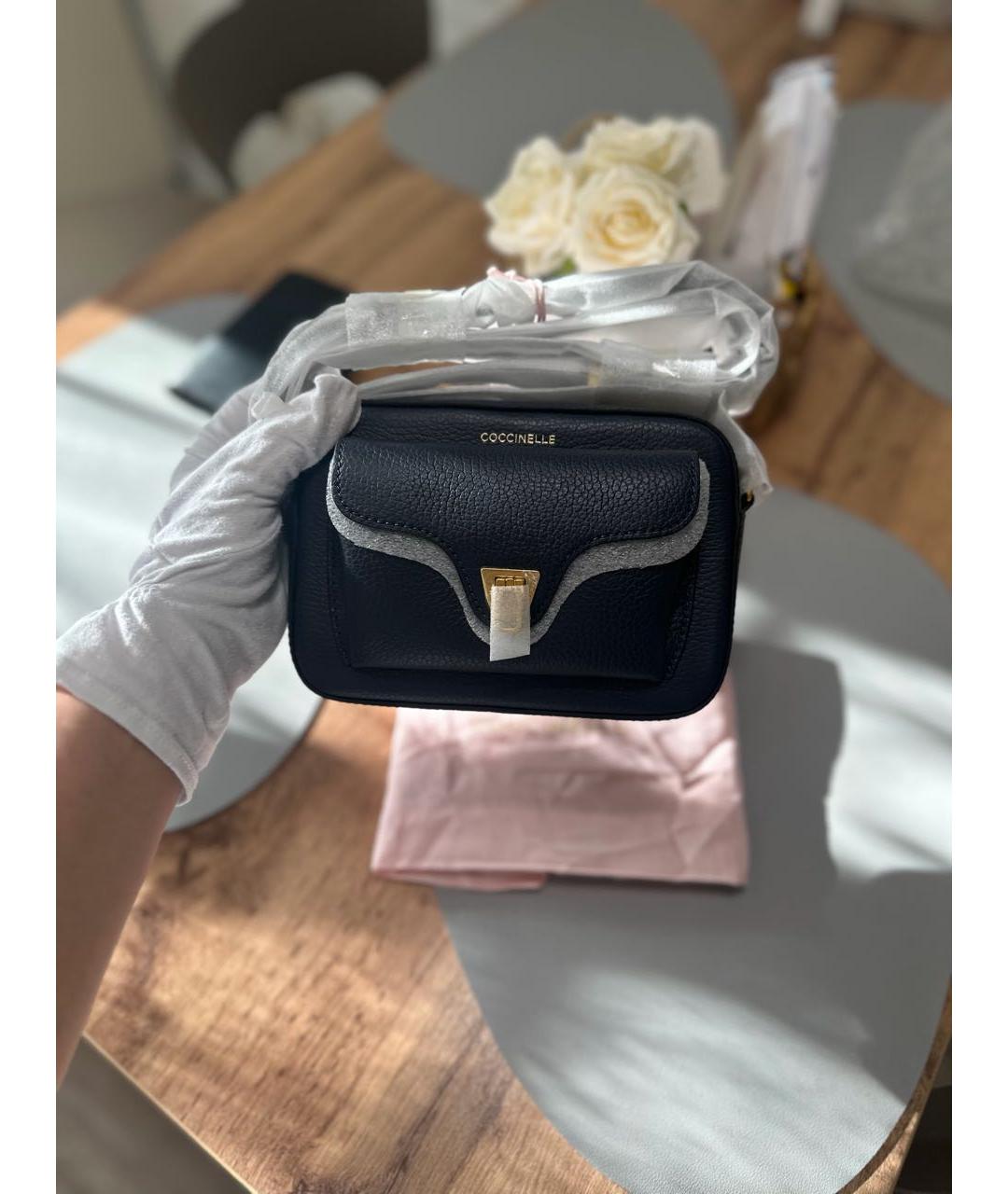 COCCINELLE Темно-синяя кожаная сумка через плечо, фото 6