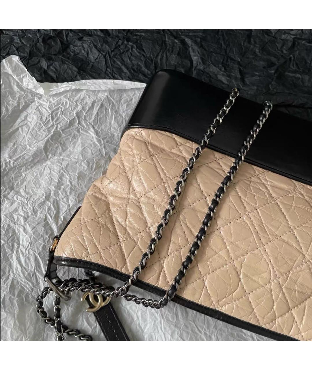 CHANEL Бежевая кожаная сумка через плечо, фото 3