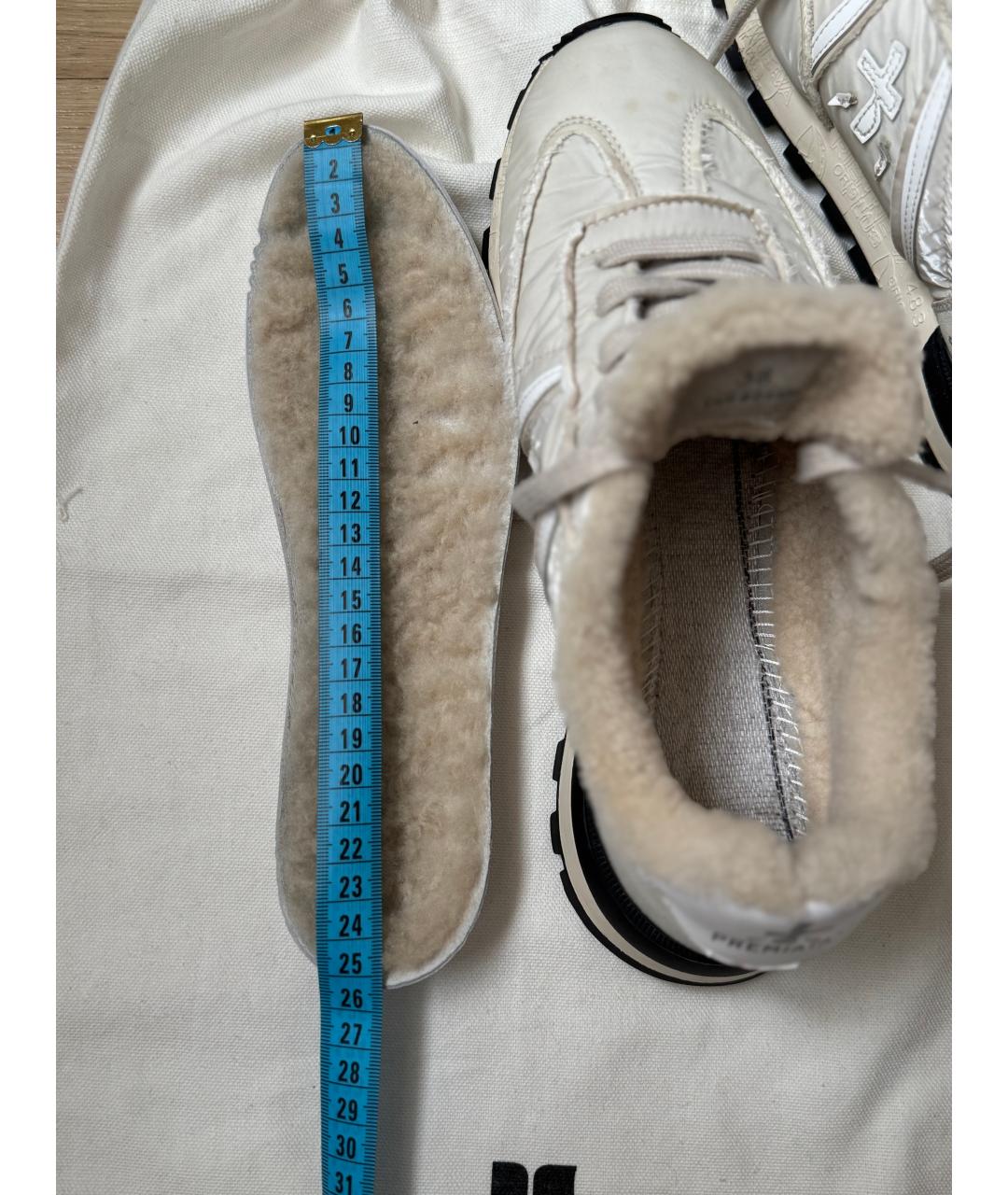 PREMIATA Бежевые текстильные кроссовки, фото 7