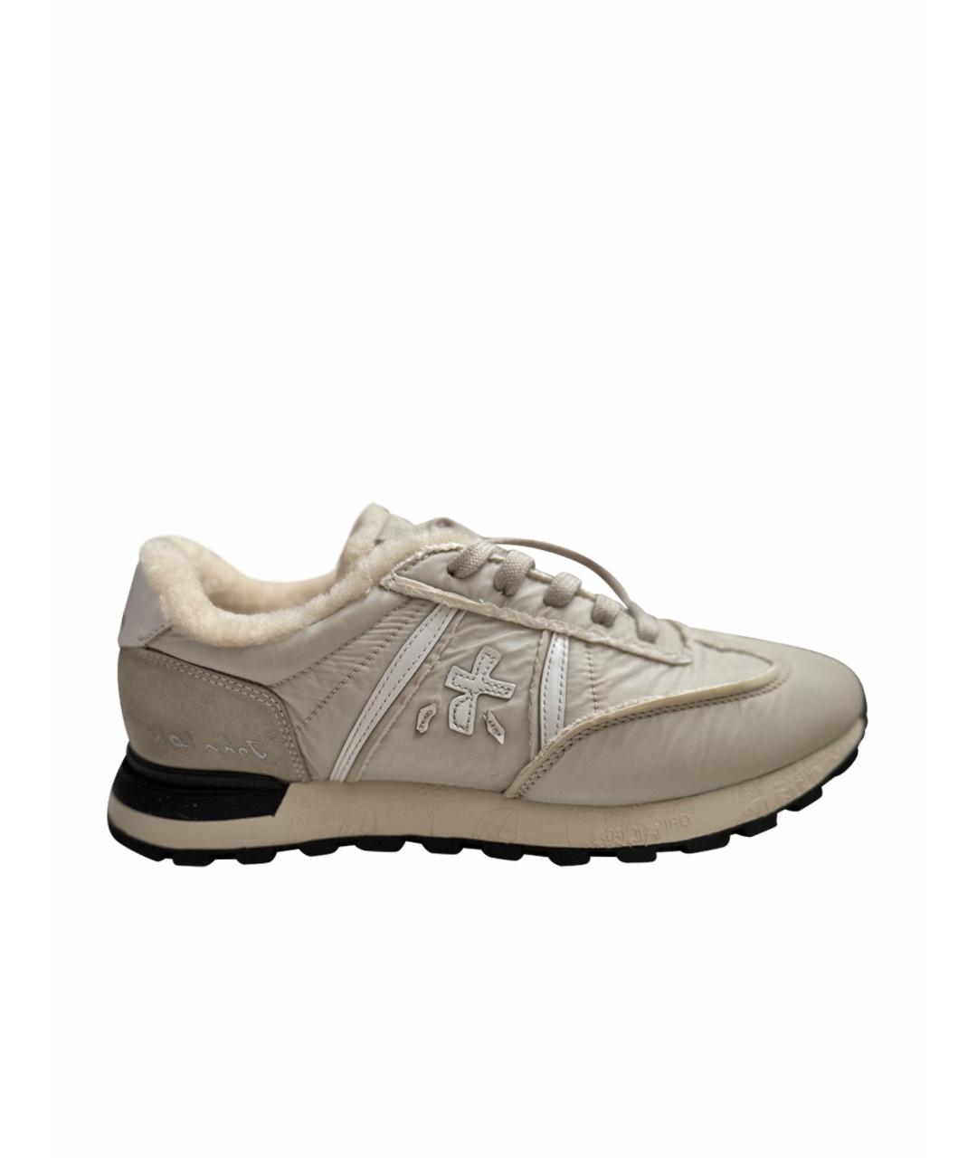 PREMIATA Бежевые текстильные кроссовки, фото 1