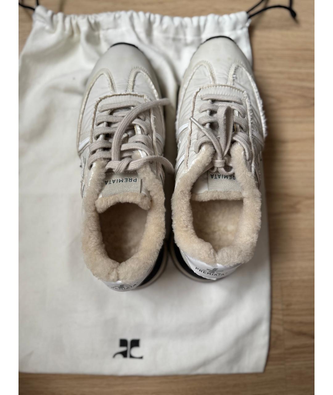 PREMIATA Бежевые текстильные кроссовки, фото 2