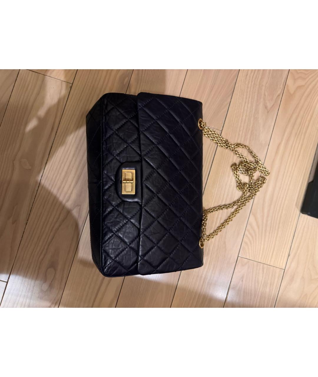 CHANEL Темно-синяя кожаная сумка через плечо, фото 9