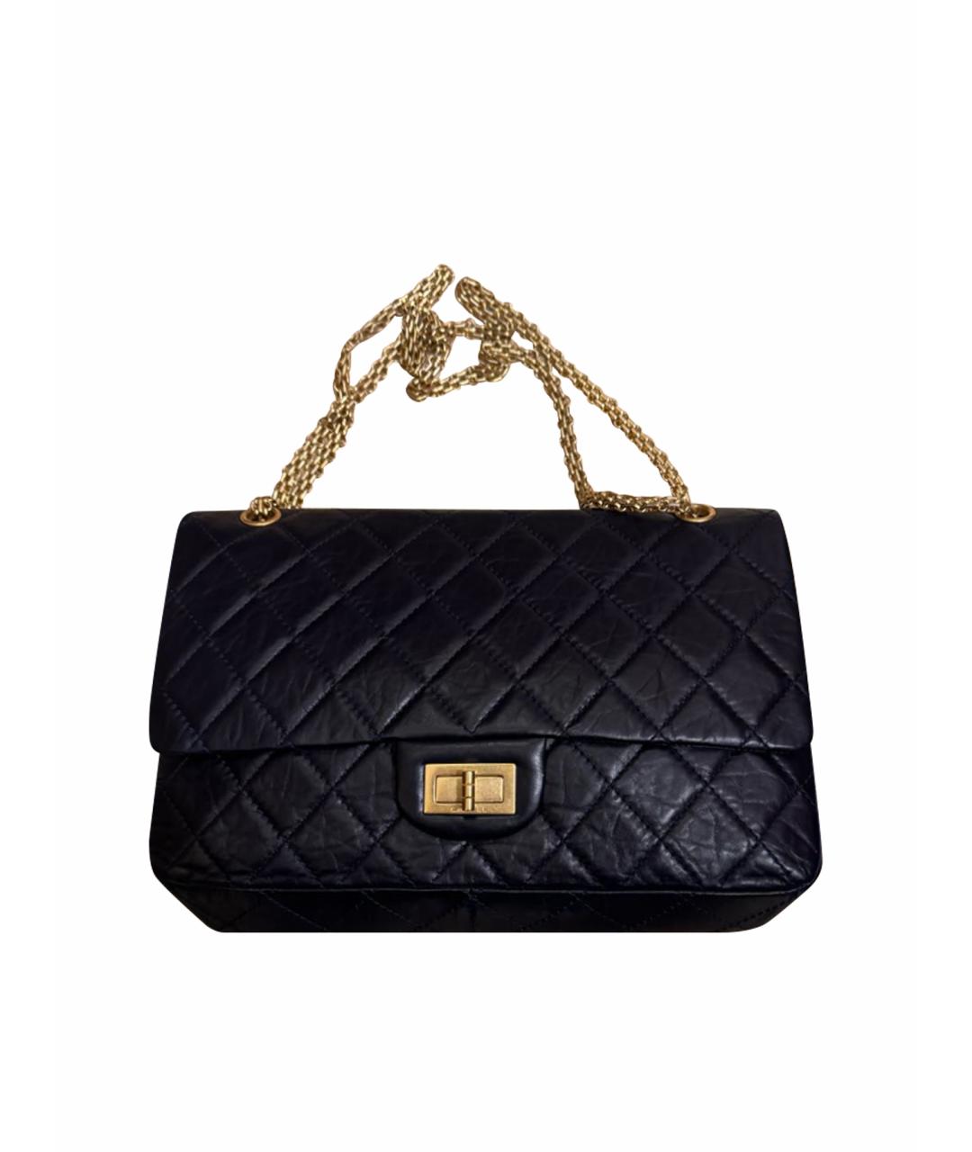 CHANEL Темно-синяя кожаная сумка через плечо, фото 1