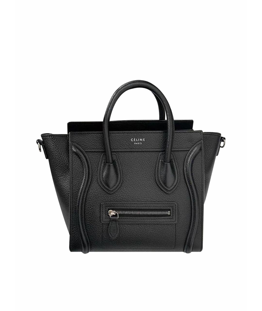 CELINE Черная кожаная сумка тоут, фото 1