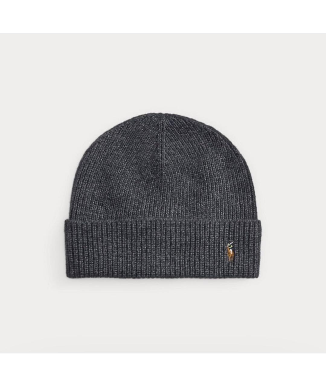 POLO RALPH LAUREN Антрацитовая шерстяная шапка, фото 4