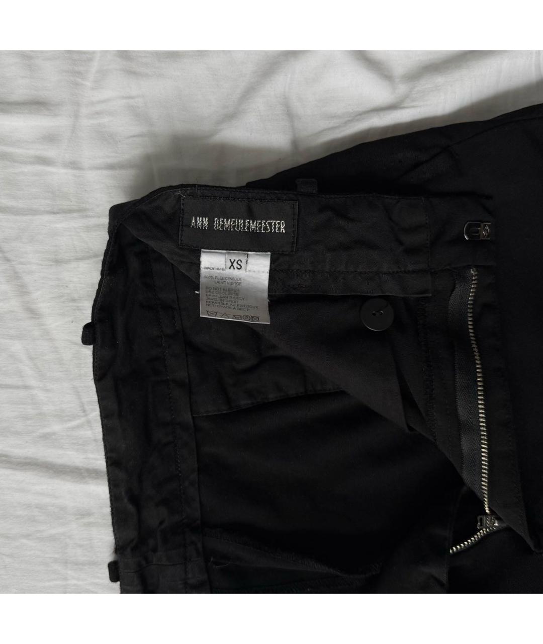 ANN DEMEULEMEESTER Черные хлопковые брюки широкие, фото 6
