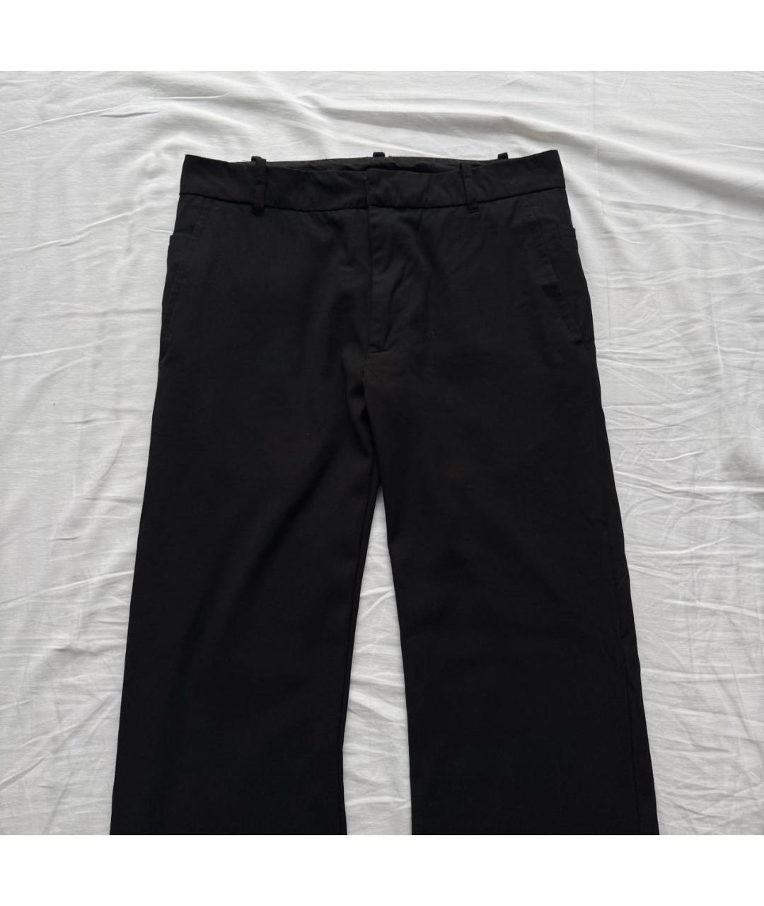 ANN DEMEULEMEESTER Черные хлопковые брюки широкие, фото 5