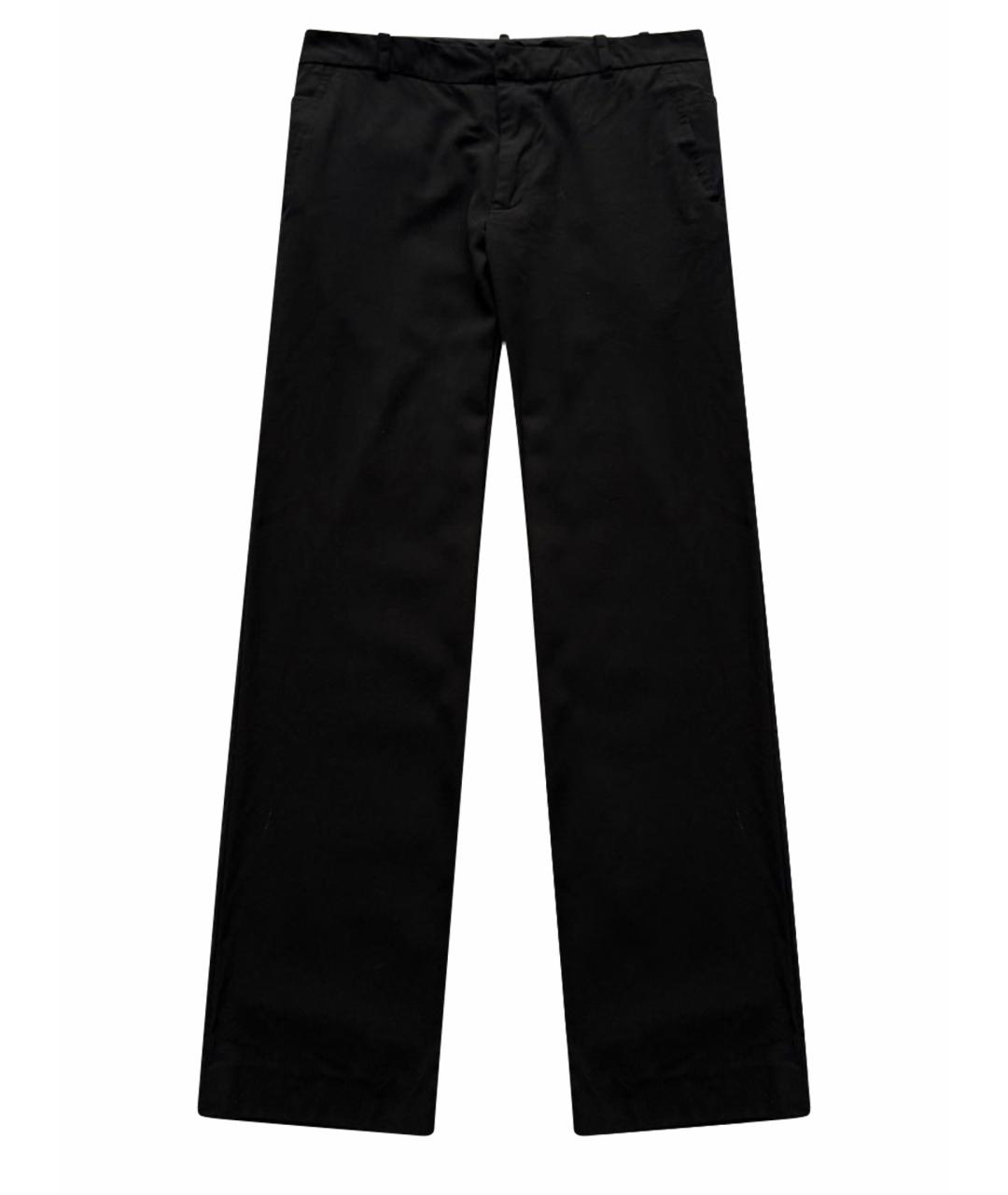 ANN DEMEULEMEESTER Черные хлопковые брюки широкие, фото 1