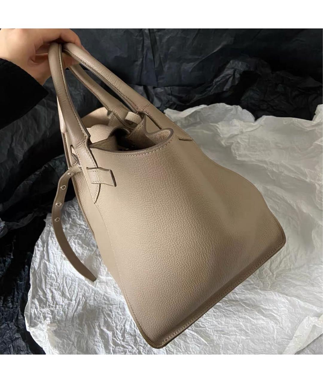 CELINE Бежевая кожаная сумка тоут, фото 5