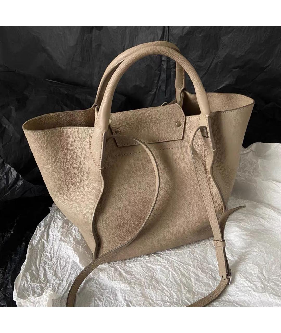 CELINE Бежевая кожаная сумка тоут, фото 2