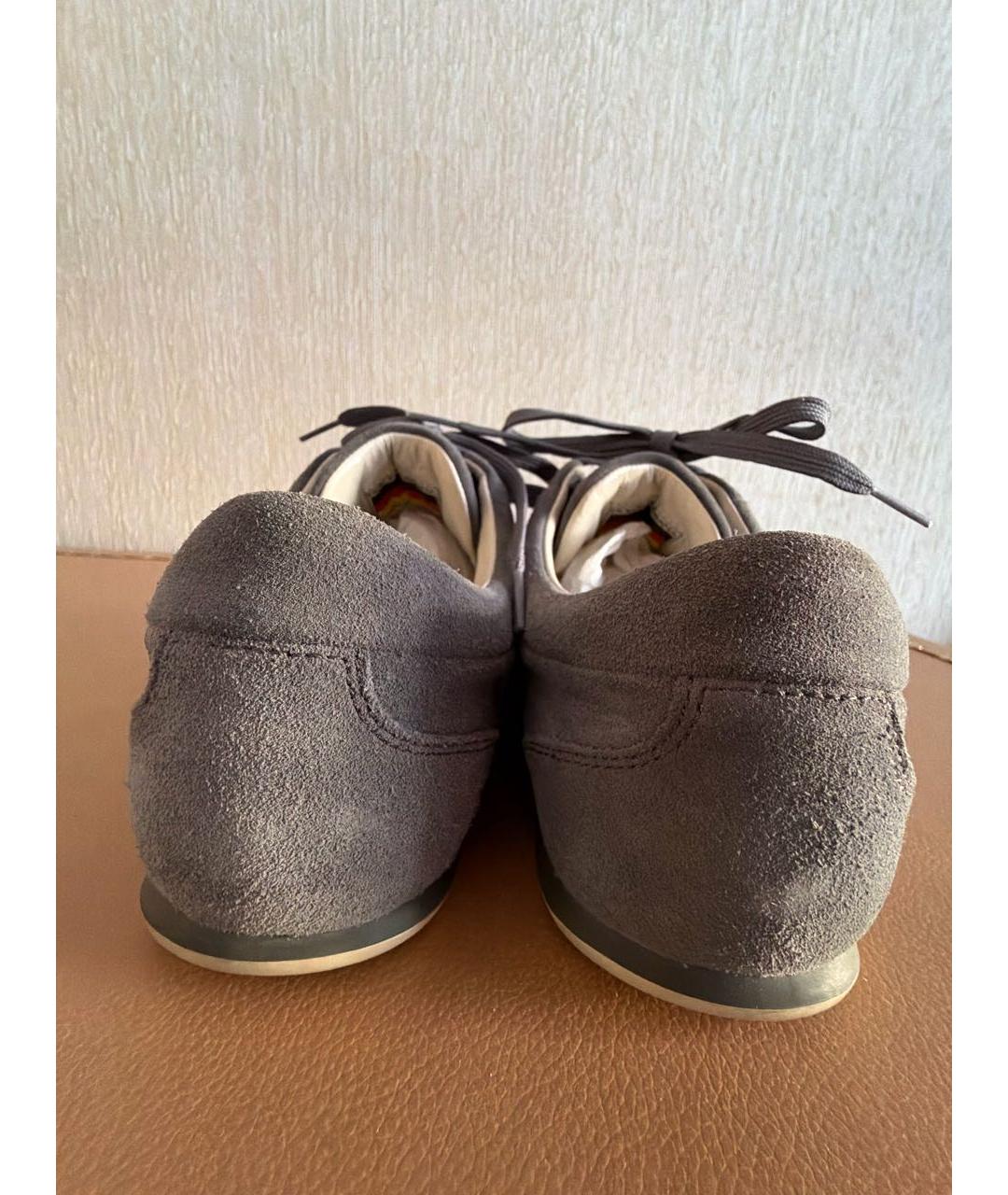 DOLCE&GABBANA Антрацитовые замшевые низкие кроссовки / кеды, фото 4