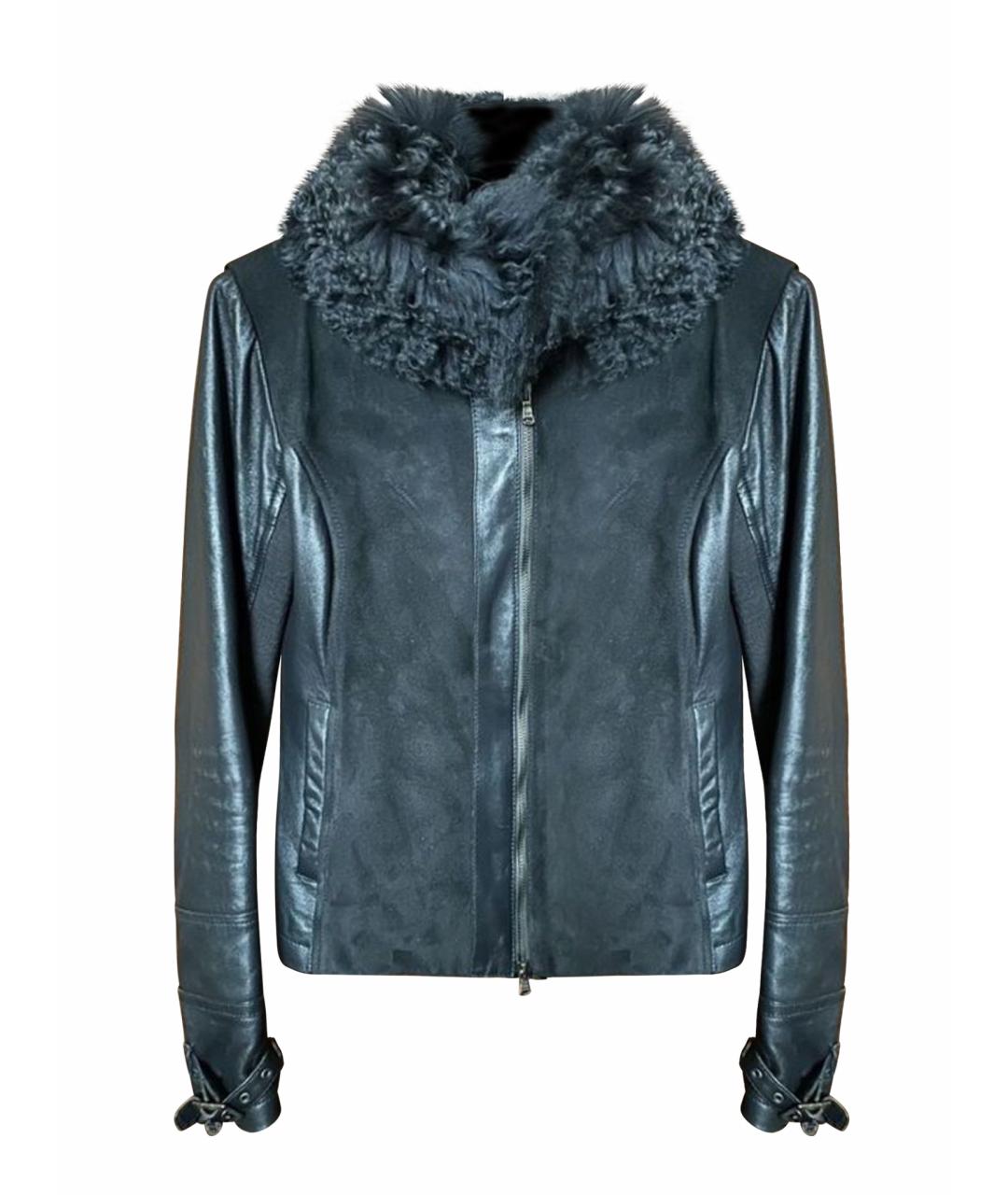 PATRIZIA PEPE Темно-синяя кожаная куртка, фото 1