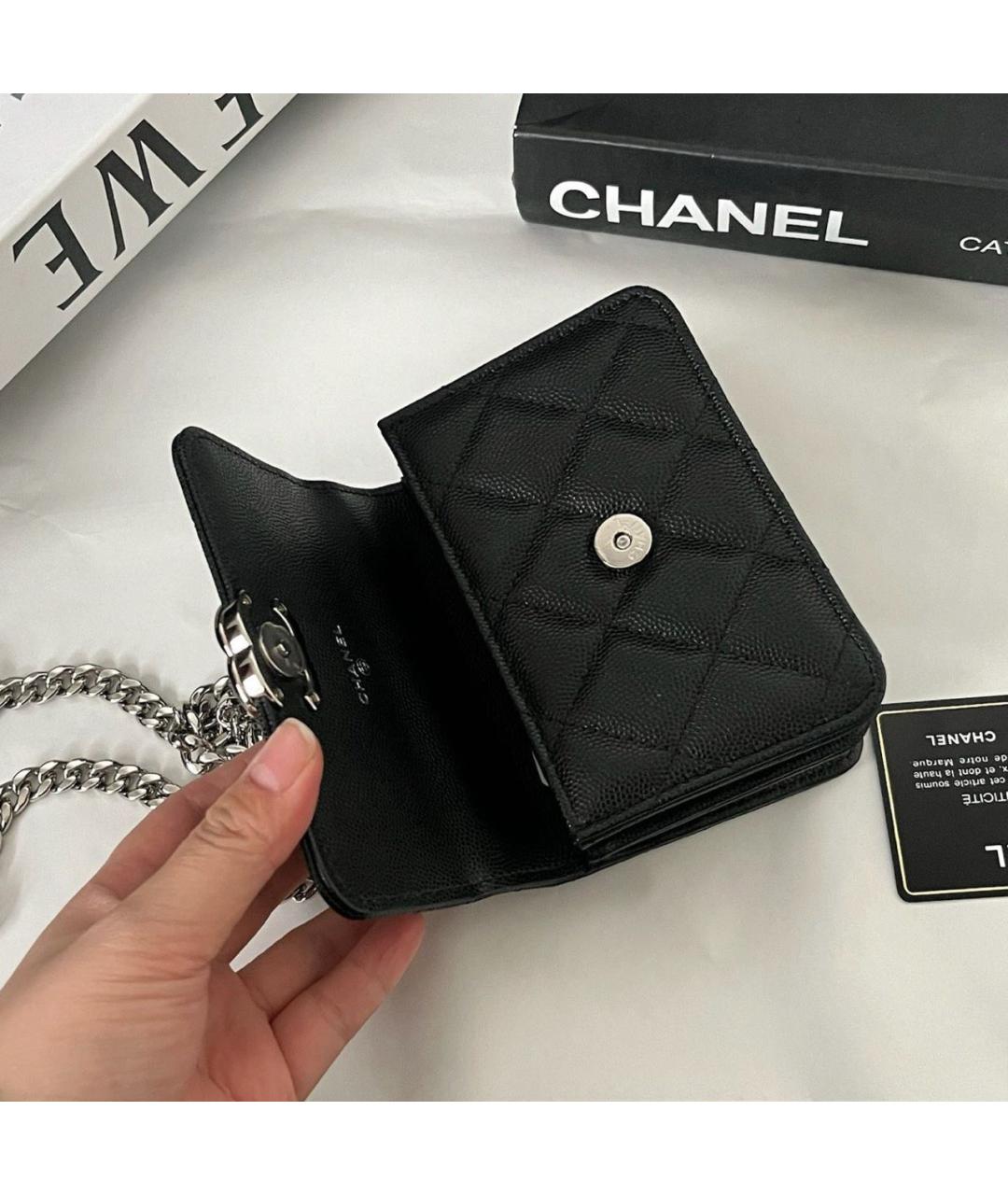 CHANEL Черная кожаная сумка через плечо, фото 5
