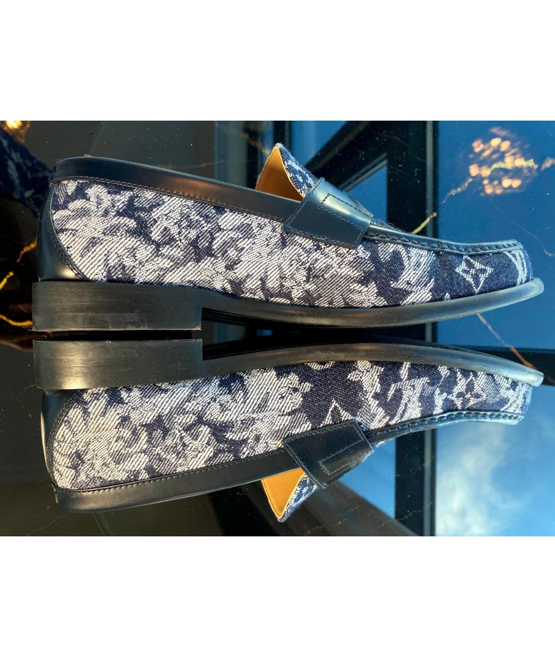 LOUIS VUITTON Серые текстильные лоферы, фото 6