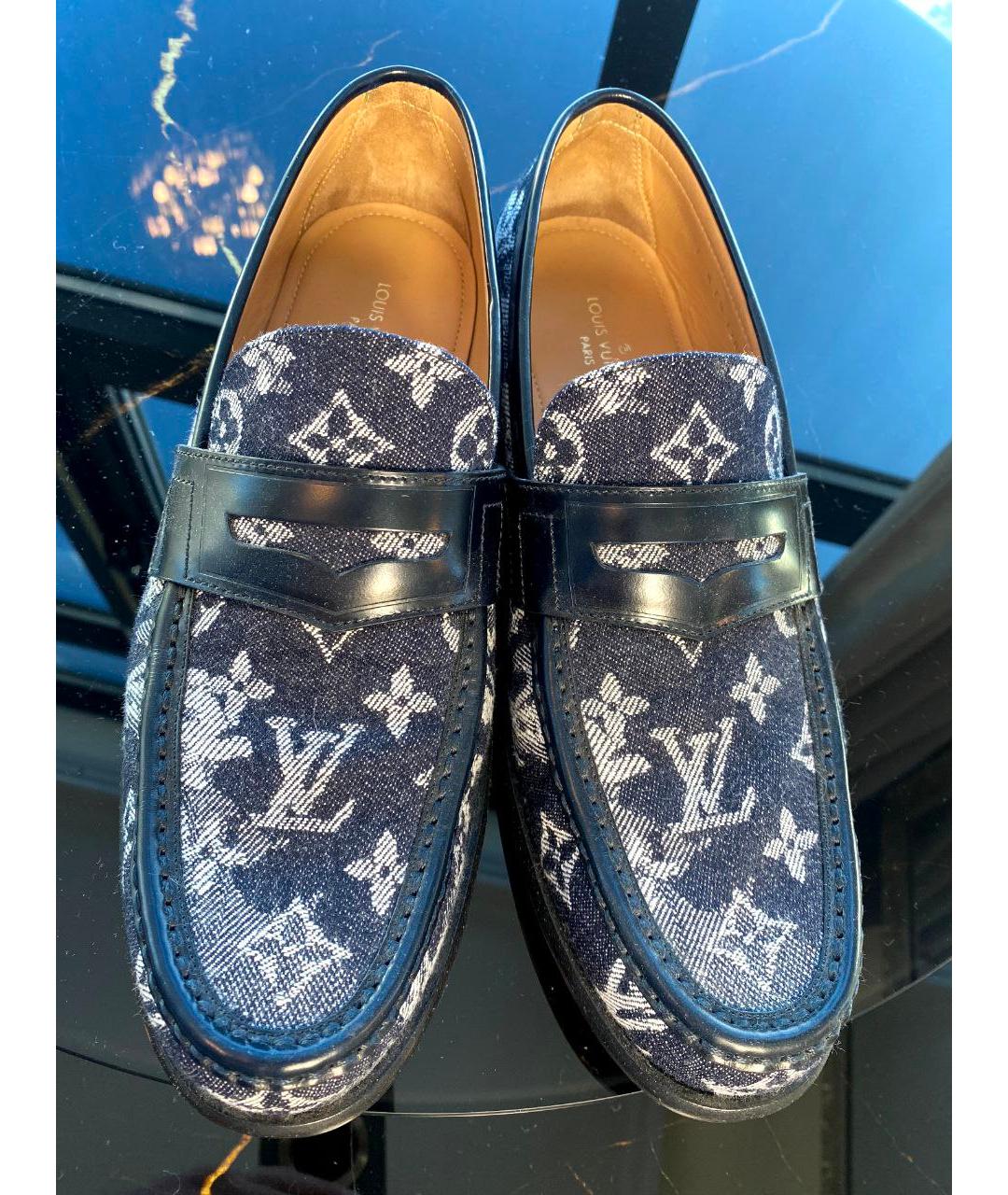 LOUIS VUITTON Серые текстильные лоферы, фото 3