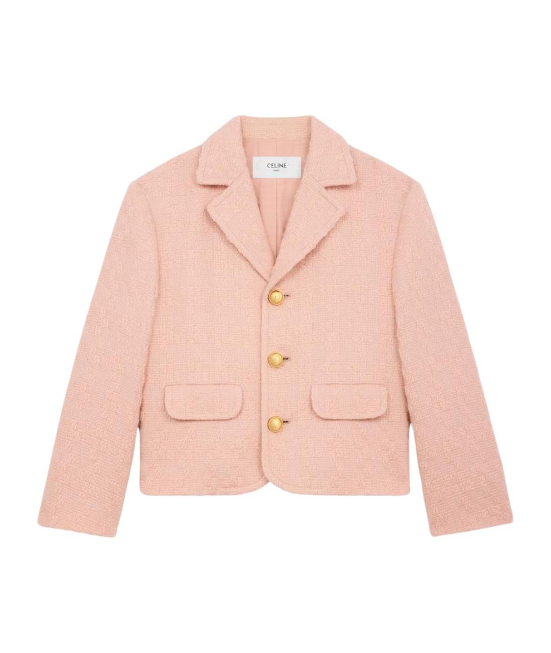 CELINE Розовый шерстяной жакет/пиджак, фото 1