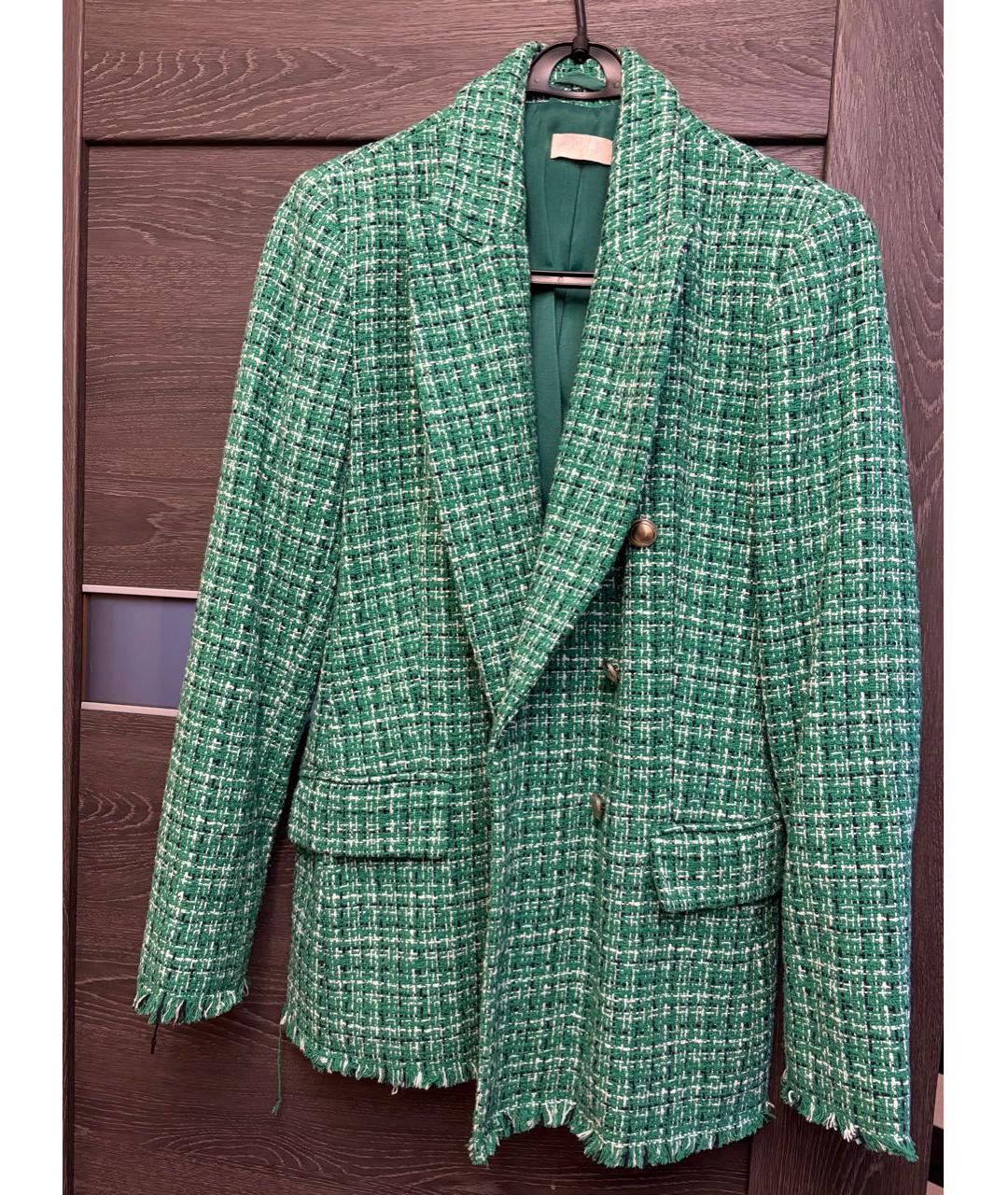 LIU JO Зеленый твидовый жакет/пиджак, фото 5