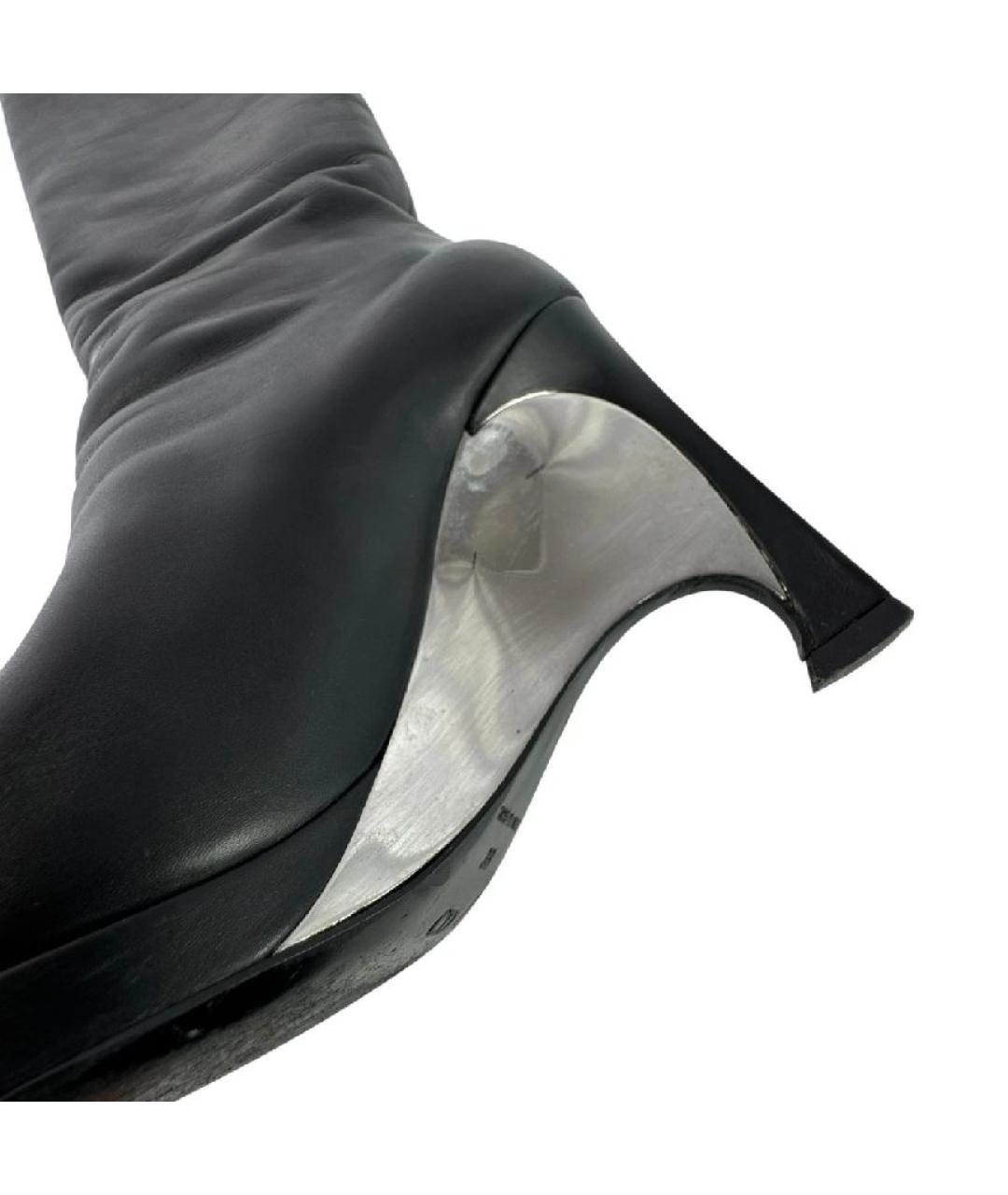 CHRISTIAN DIOR Черные кожаные сапоги, фото 8