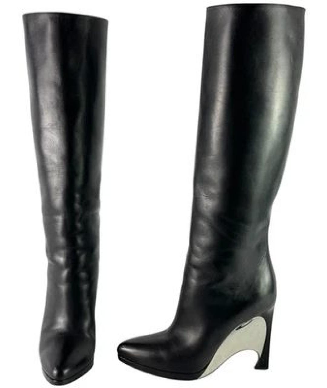 CHRISTIAN DIOR Черные кожаные сапоги, фото 2