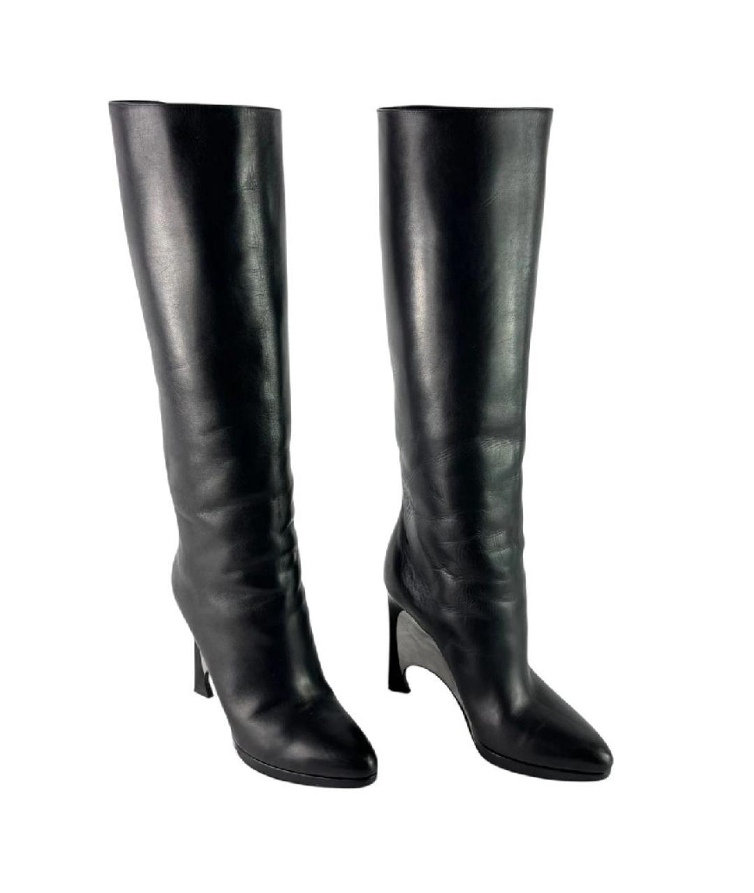 CHRISTIAN DIOR Черные кожаные сапоги, фото 5