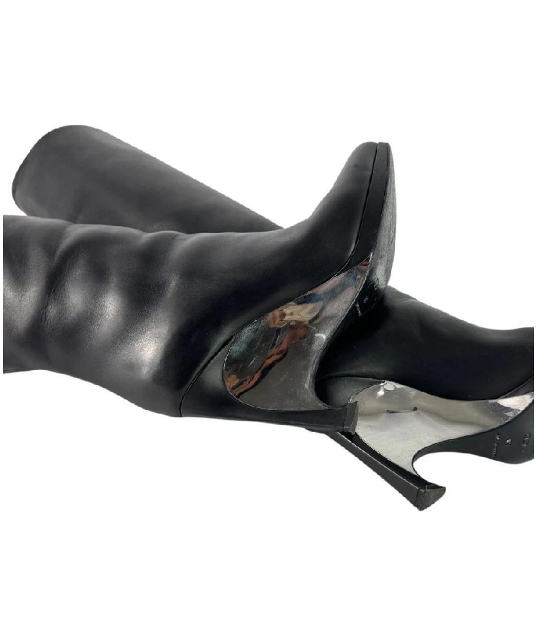 CHRISTIAN DIOR Черные кожаные сапоги, фото 6