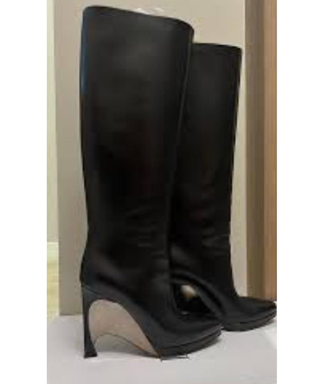 CHRISTIAN DIOR Черные кожаные сапоги, фото 7