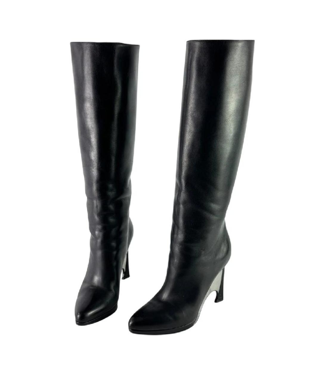 CHRISTIAN DIOR Черные кожаные сапоги, фото 3