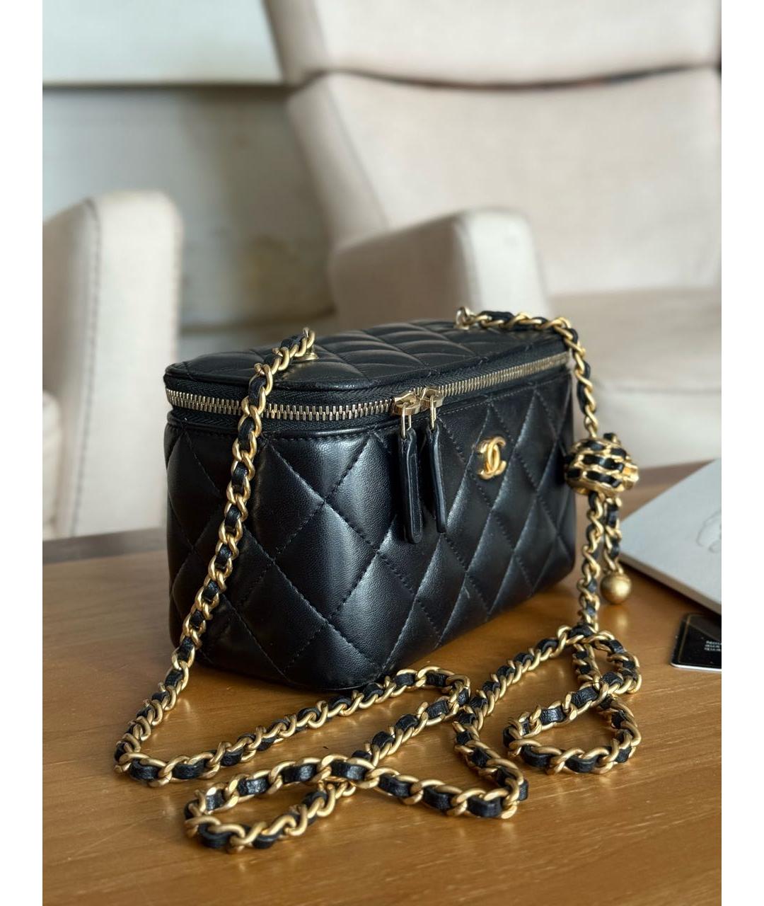 CHANEL Черная кожаная сумка через плечо, фото 4