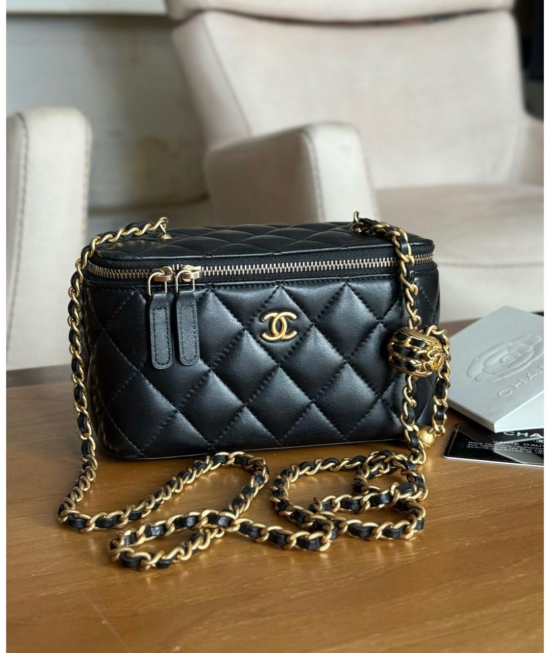 CHANEL Черная кожаная сумка через плечо, фото 2