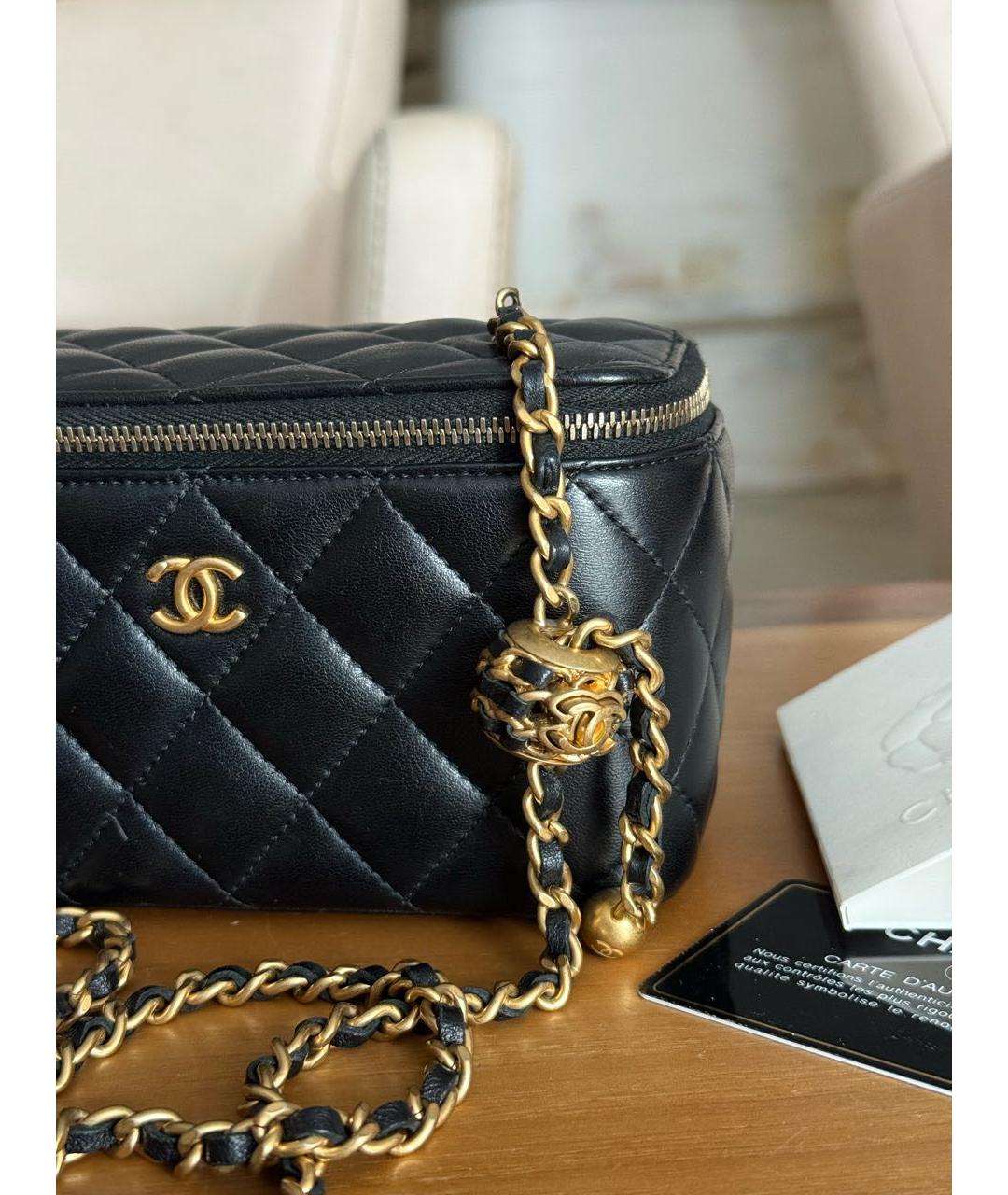 CHANEL Черная кожаная сумка через плечо, фото 3