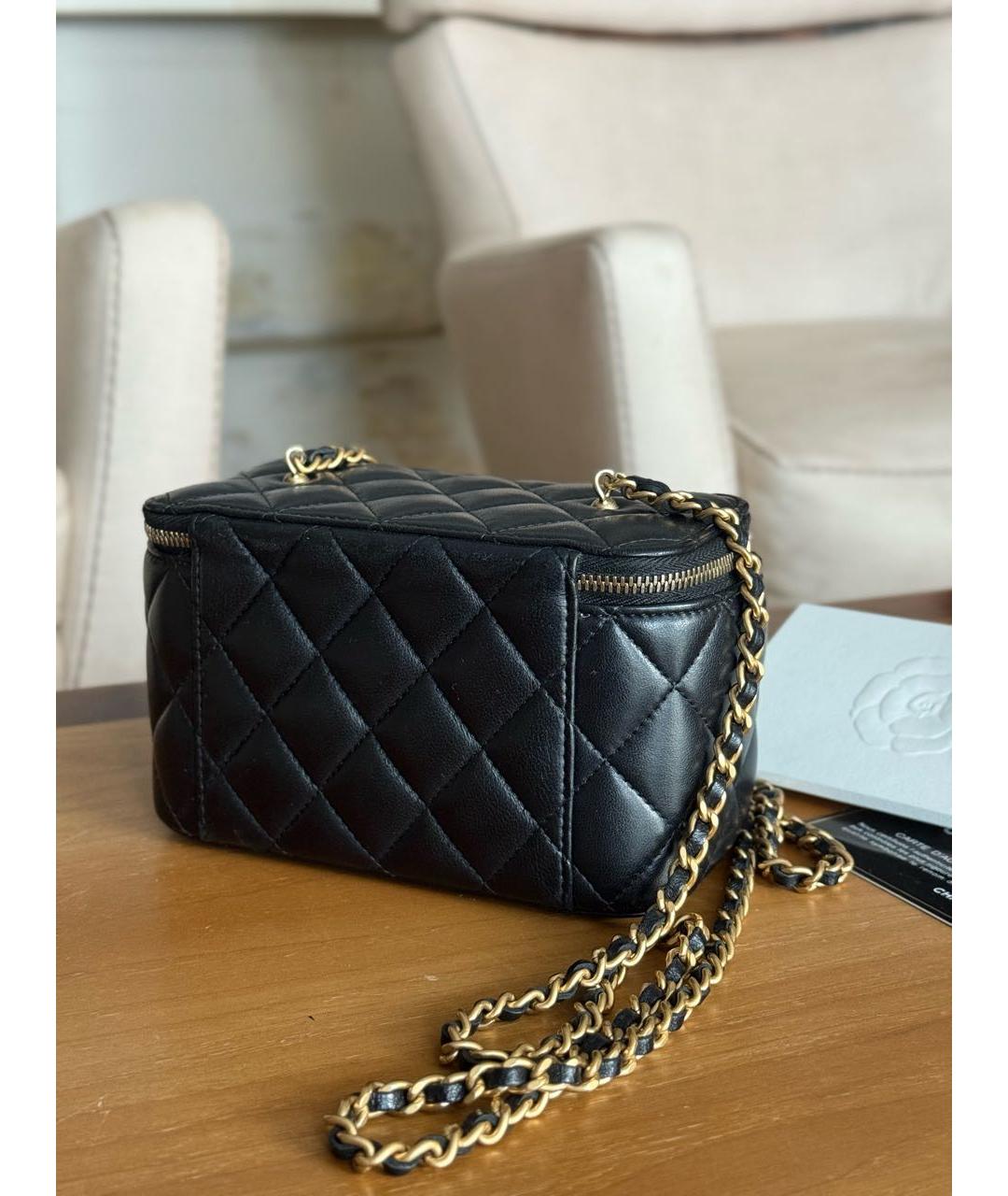 CHANEL Черная кожаная сумка через плечо, фото 5