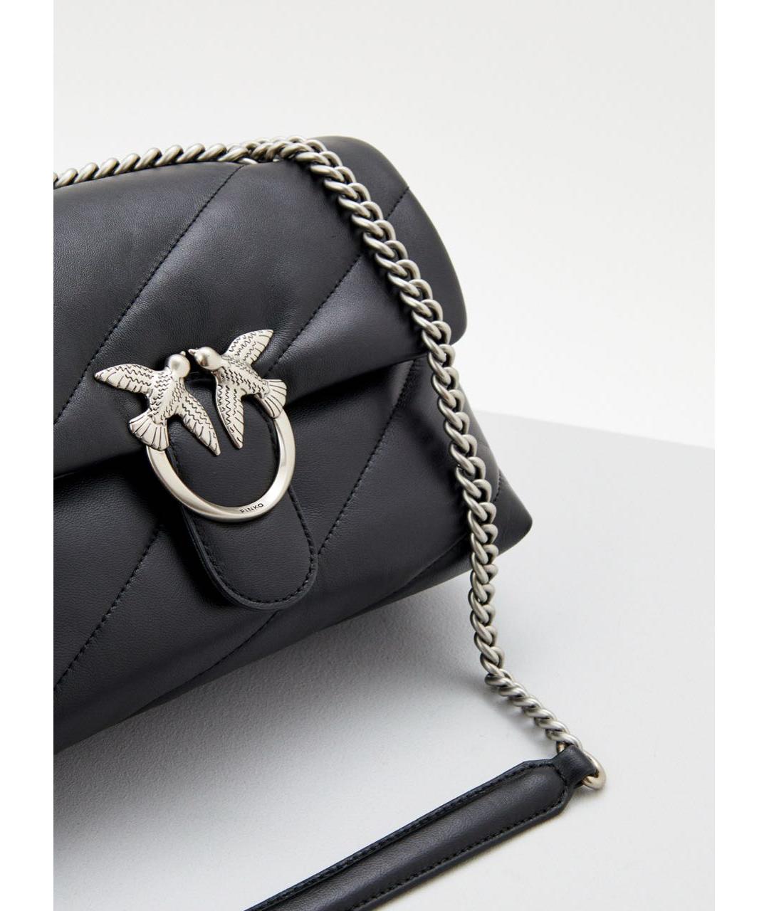 PINKO Черная кожаная сумка через плечо, фото 3