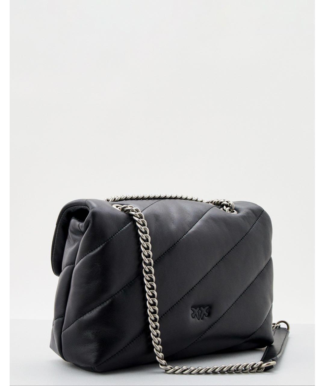 PINKO Черная кожаная сумка через плечо, фото 2