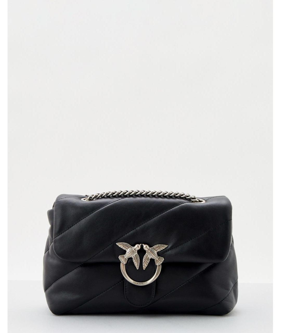 PINKO Черная кожаная сумка через плечо, фото 6