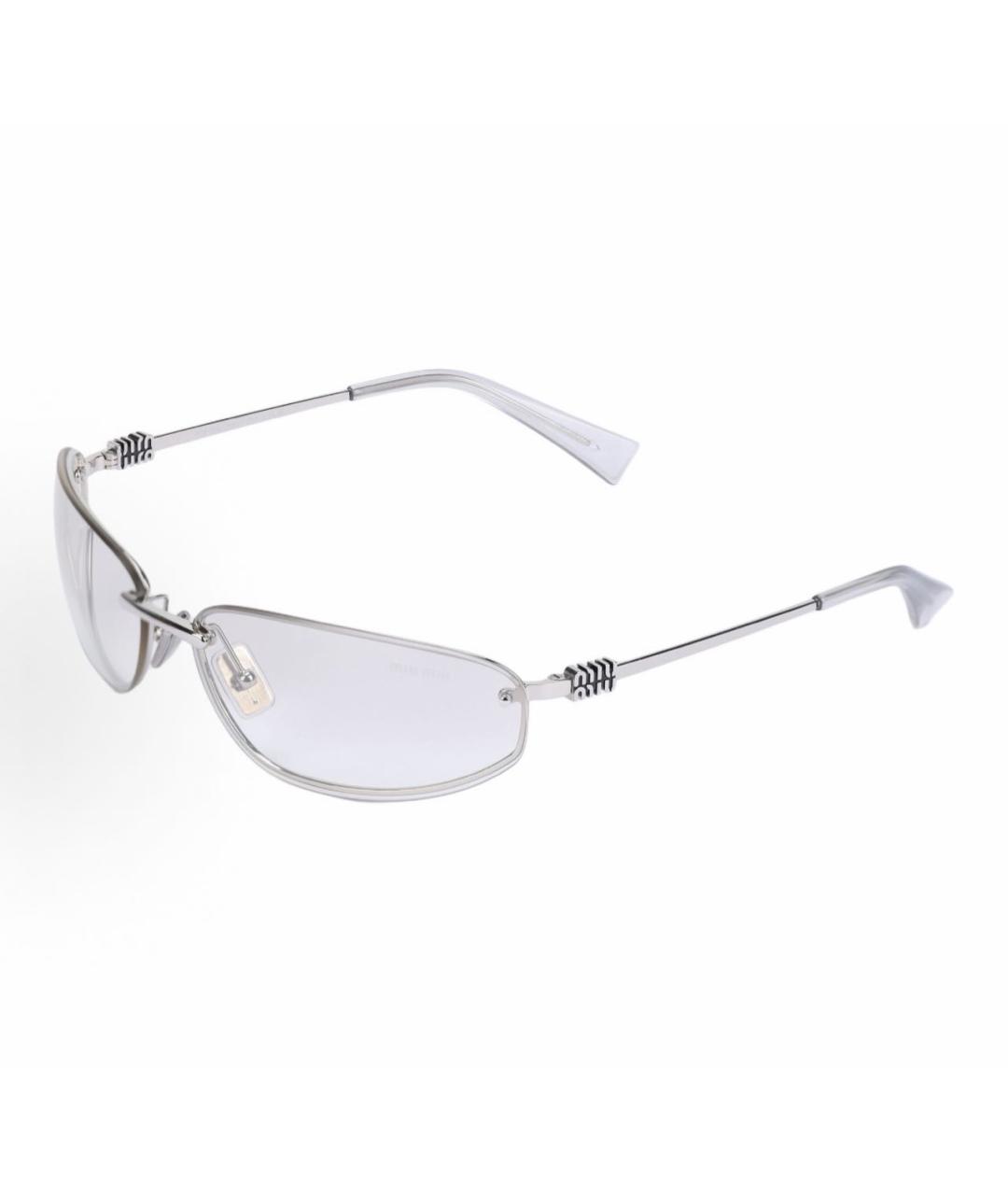 MIU MIU Серебряные металлические солнцезащитные очки, фото 7